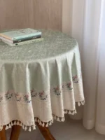 رومیزی گرد مدل سپیدار | مخمل شانل ضد لک - Image 4